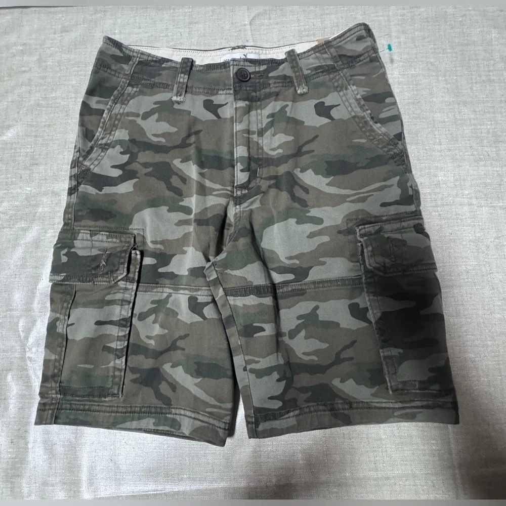 Abercrombie Kids Green Camouflage Cargo Shorts